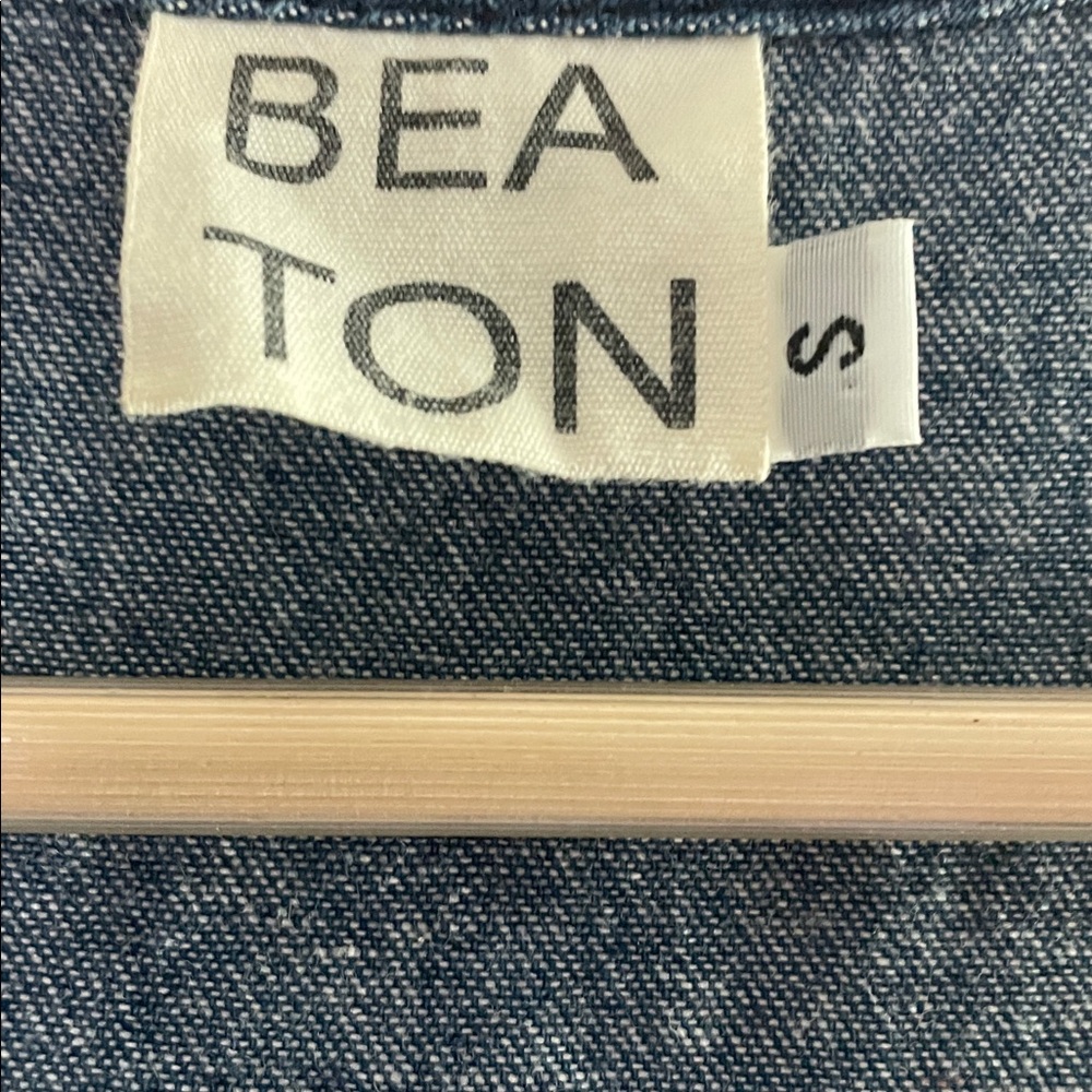 Beaton Linen Gather Dress in denim - Picture 6 of 8